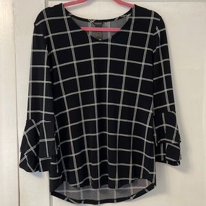 Black and White Checkered Blouse NWOT